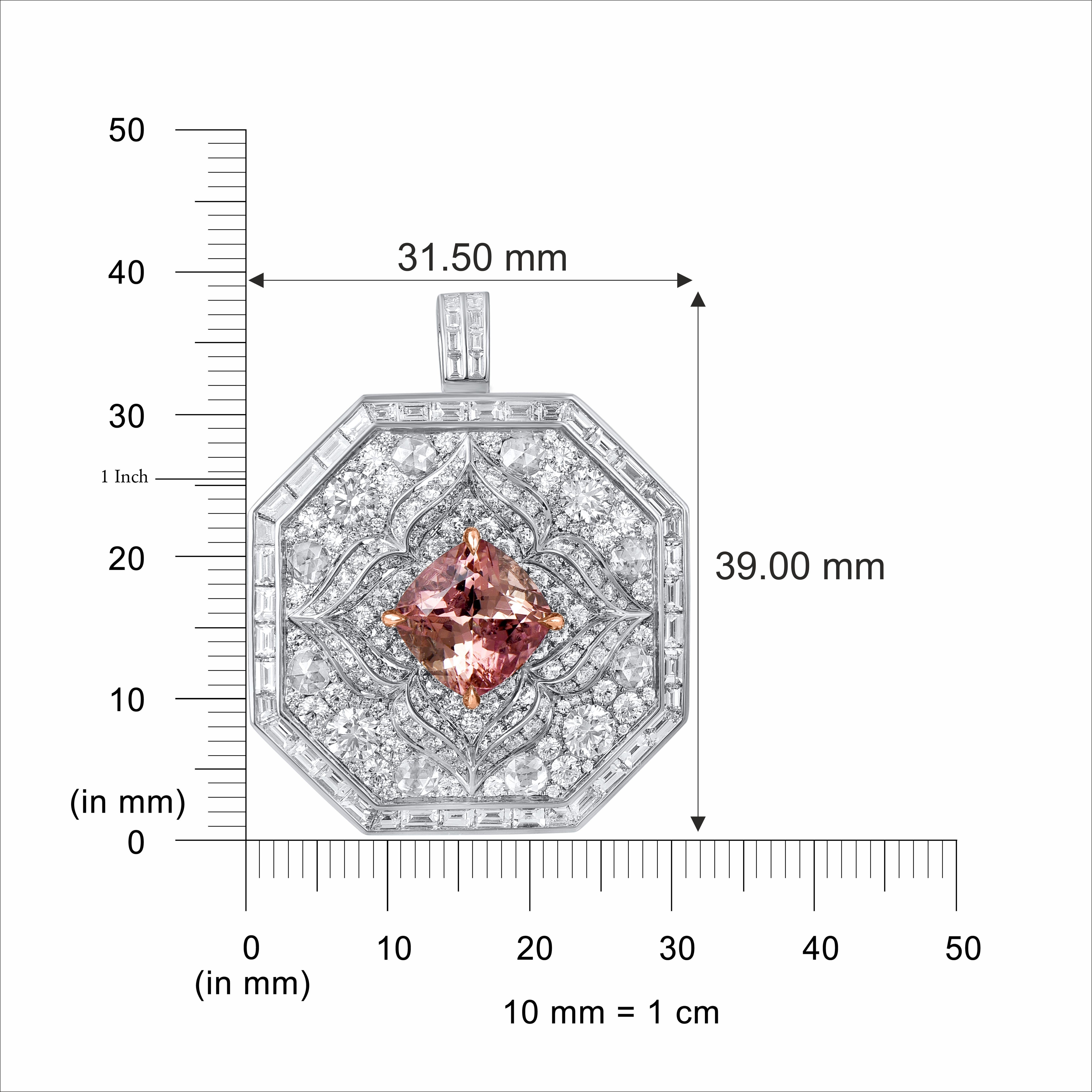 Collana Mandala in oro 18K con diamanti e tormaline incolori da 7 1/3 CT di Harakh In condizioni Nuovo in vendita a New York, NY