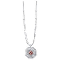 HARAKH 7 1/3 CT Colorless Diamond and Tourmaline 18K Gold Mandala Necklace