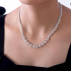 HARAKH Collar de Tenis con Diamantes Incoloros Naturales de 7 3/4 CT en Oro Blanco de 18 KT