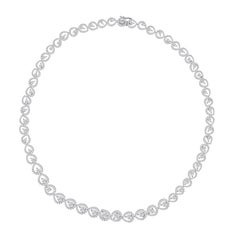 HARAKH Collar de Tenis con Diamantes Incoloros Naturales de 7 3/4 CT en Oro Blanco de 18 KT