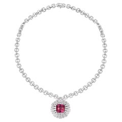 HARAKH 7 7/8 CT Colorless Diamond and Ruby Jaipur Mystery Sunlight Necklace
