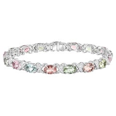 Bracciale a goccia con diamanti e tormaline incolori da 7/8 carati in oro 18KT di Harakh