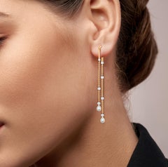 HARAKH 7/8 CT Natural Colorless Diamond Threader Earrings in 18KT Yellow Gold