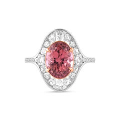 HARAKH  7/8CT Colorless Diamond and Tourmaline Cascade 18KT Gold Ring