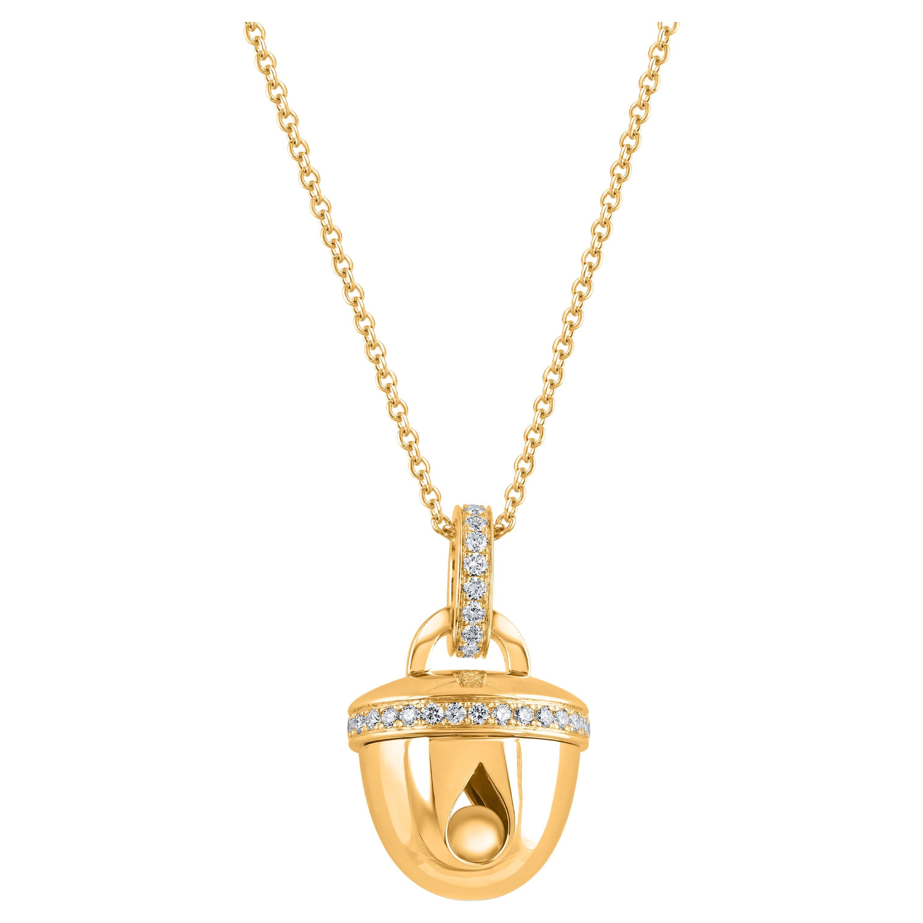 Harakh Colorless Diamond 0.25 Carat Pendant Necklace in 18 Kt Yellow Gold