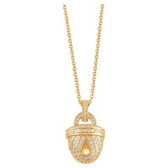 Harakh Colorless Diamond 0.80 Carat Pendant Necklace in 18 Karat Yellow Gold