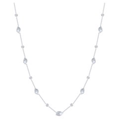 Harakh Colorless Diamond 0.85 Carat Station Necklace in 18 Kt White Gold