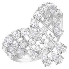 HARAKH Farbloser Diamant 1 7/8 Karat Cluster-Ring aus 18KT Weißgold