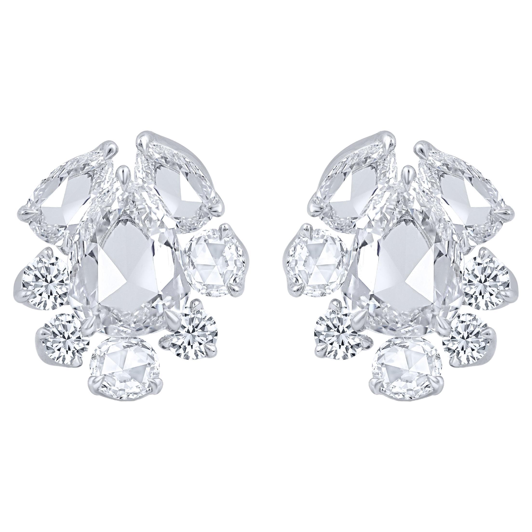 Harakh Colorless Diamond 1.25 Carat Stud Earrings in 18 Kt White Gold