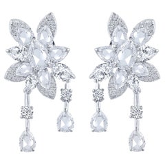 Harakh Colorless Diamond 2.50 Carat Dangling Drop Earrings in 18 KT White Gold