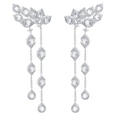 Harakh Colourless Diamond 3.25 Carat Dangling Earrings in 18 KT White Gold