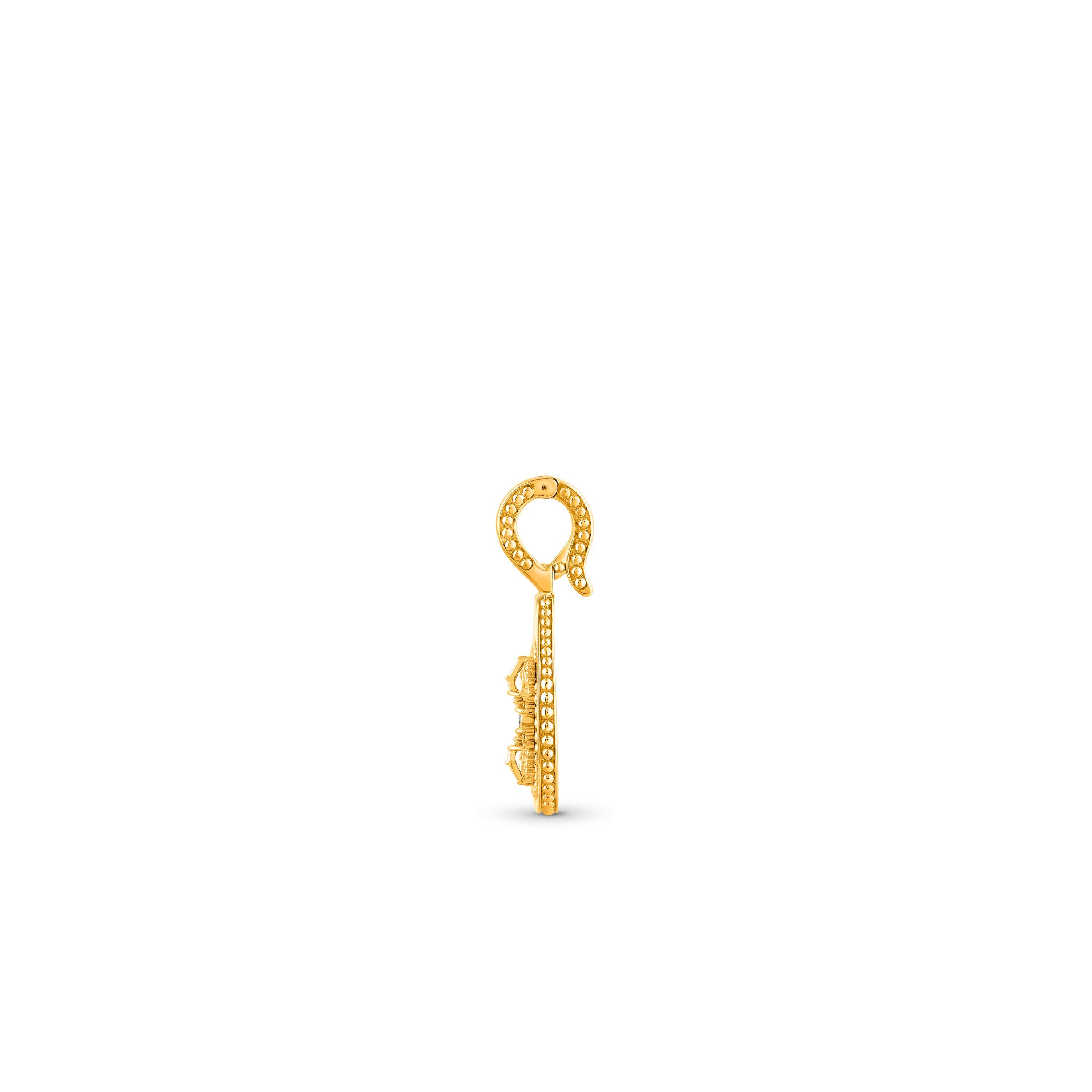 Contemporain Harakh Diamant incolore Goutte de Joie Pendentif de confiance Or jaune 18K en vente