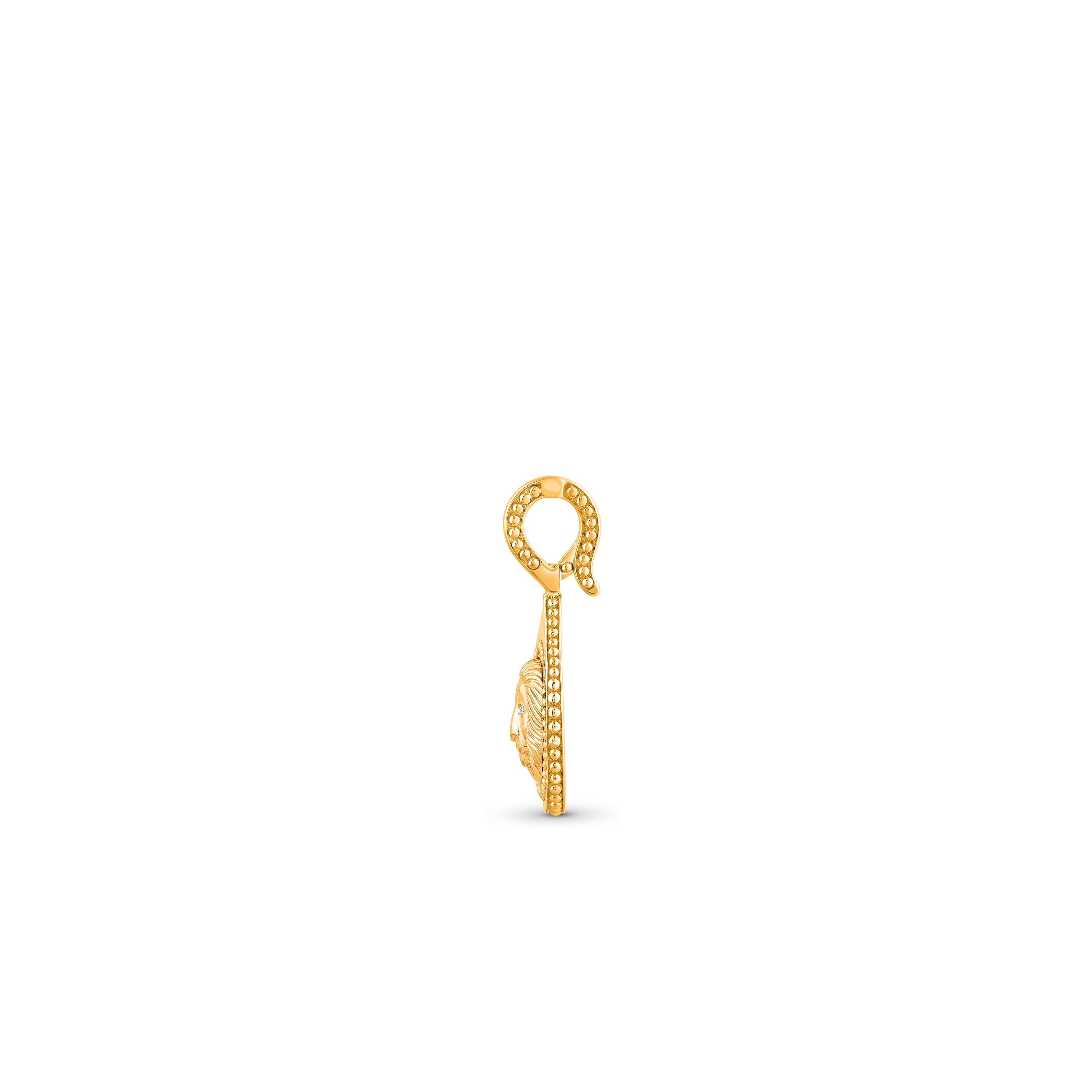 Contemporain Harakh Diamant incolore Drop of JOY Courage Charm-Pendant en or jaune 18K en vente
