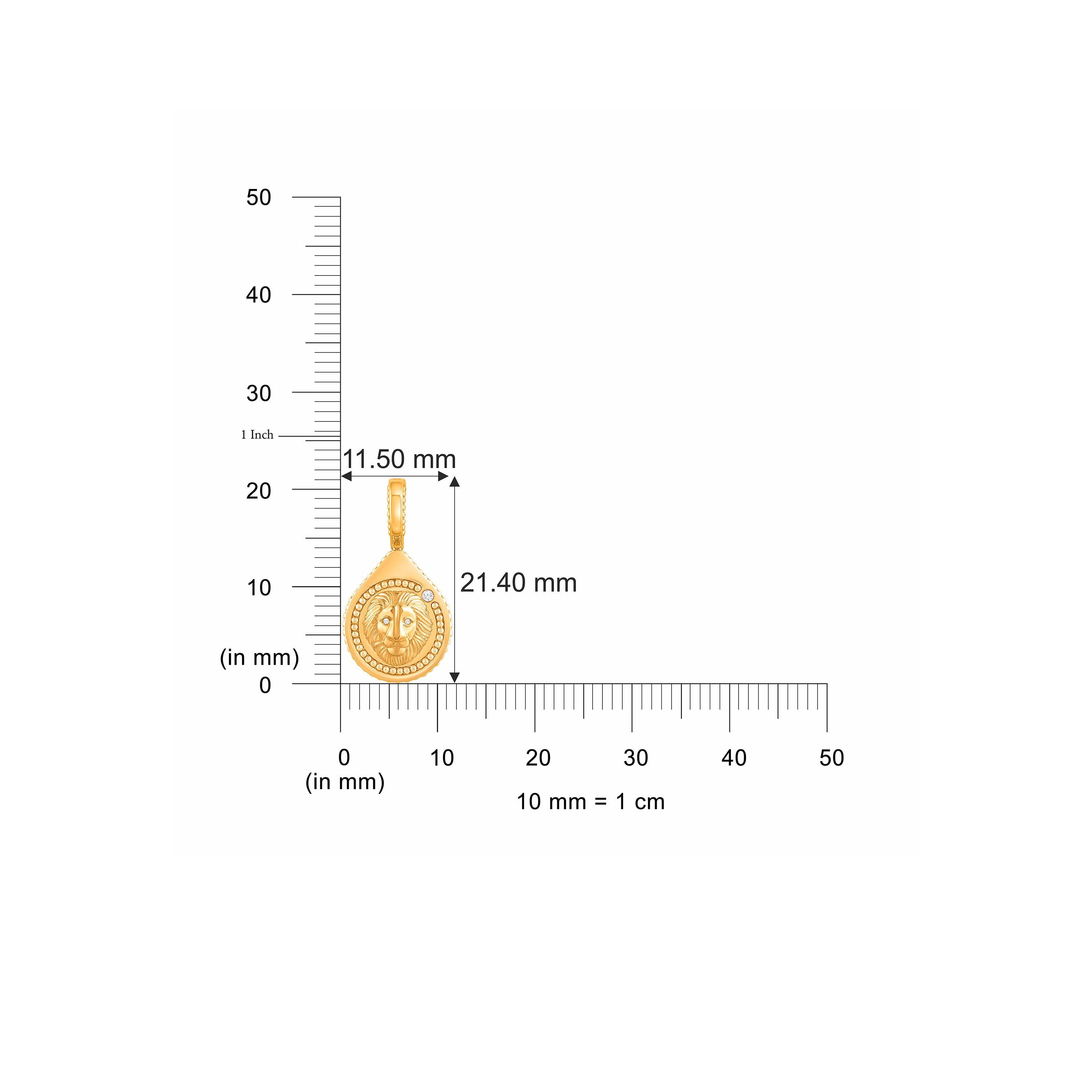 Taille brillant Harakh Diamant incolore Drop of JOY Courage Charm-Pendant en or jaune 18K en vente