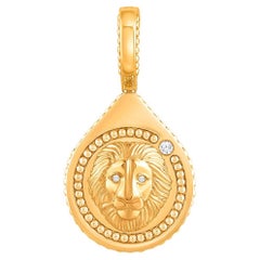 HARAKH Colorless Diamond Drop of JOY Courage Charm-Pendant 18K Yellow Gold