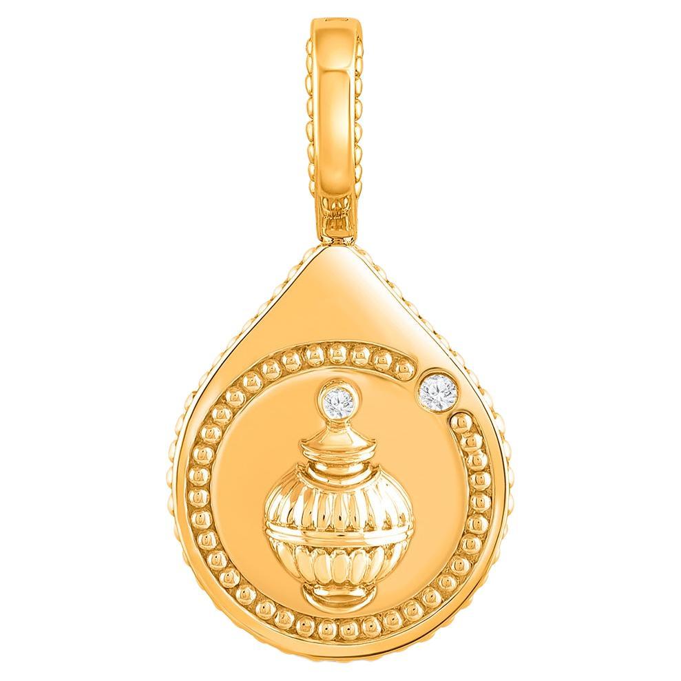 Harakh Diamant incolore Goutte de Joie Pendentif de Prospérité Or jaune 18K