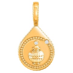 HARAKH Colorless Diamond Drop of JOY Prosperity Charm-Pendant 18K Yellow Gold