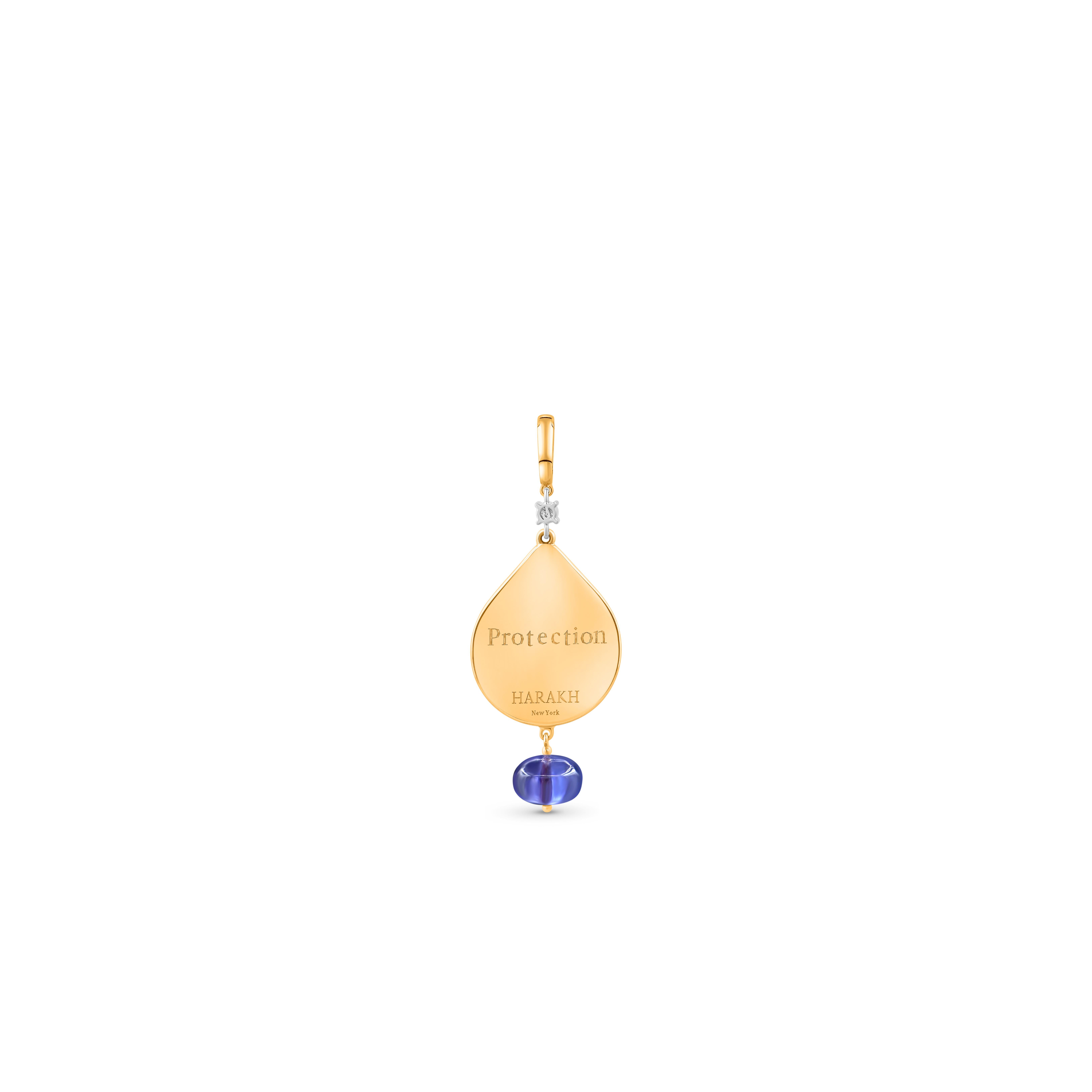 Contemporaneo HARAKH Colorless Diamond Drop of JOY Protection Charm-Pendant 18K Yellow Gold in vendita
