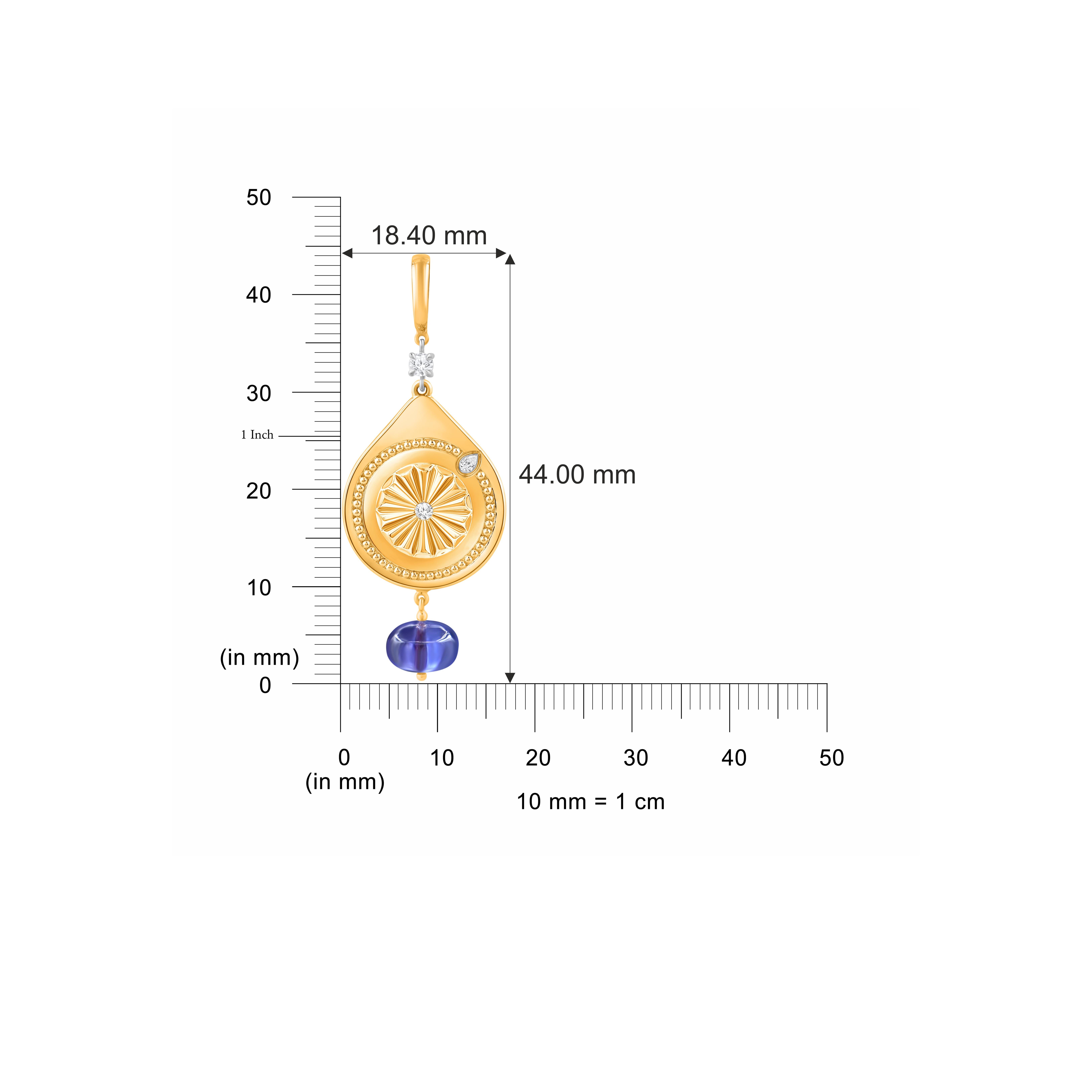 Taglio brillante HARAKH Colorless Diamond Drop of JOY Protection Charm-Pendant 18K Yellow Gold in vendita