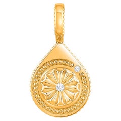 HARAKH Colorless Diamond Drop of JOY Protection Charm-Pendant 18K Yellow Gold