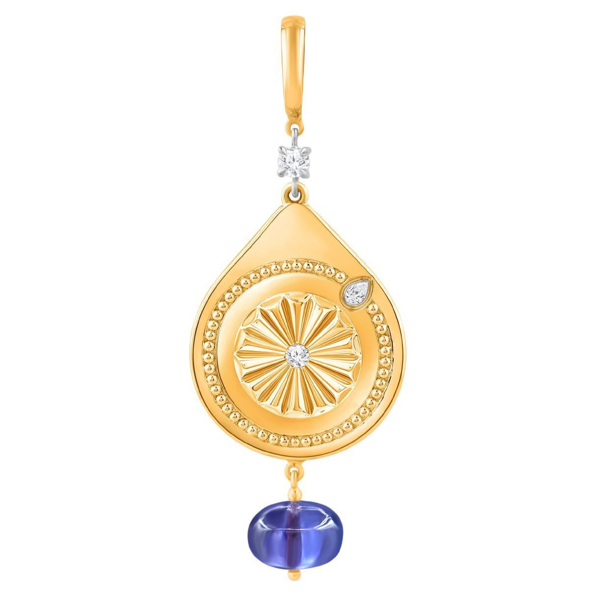 HARAKH Colorless Diamond Drop of JOY Protection Charm-Pendant 18K Yellow Gold