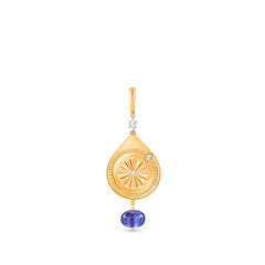 Harakh Diamant incolore Goutte de JOIE Breloque de protection-Pendentif en or jaune 18K