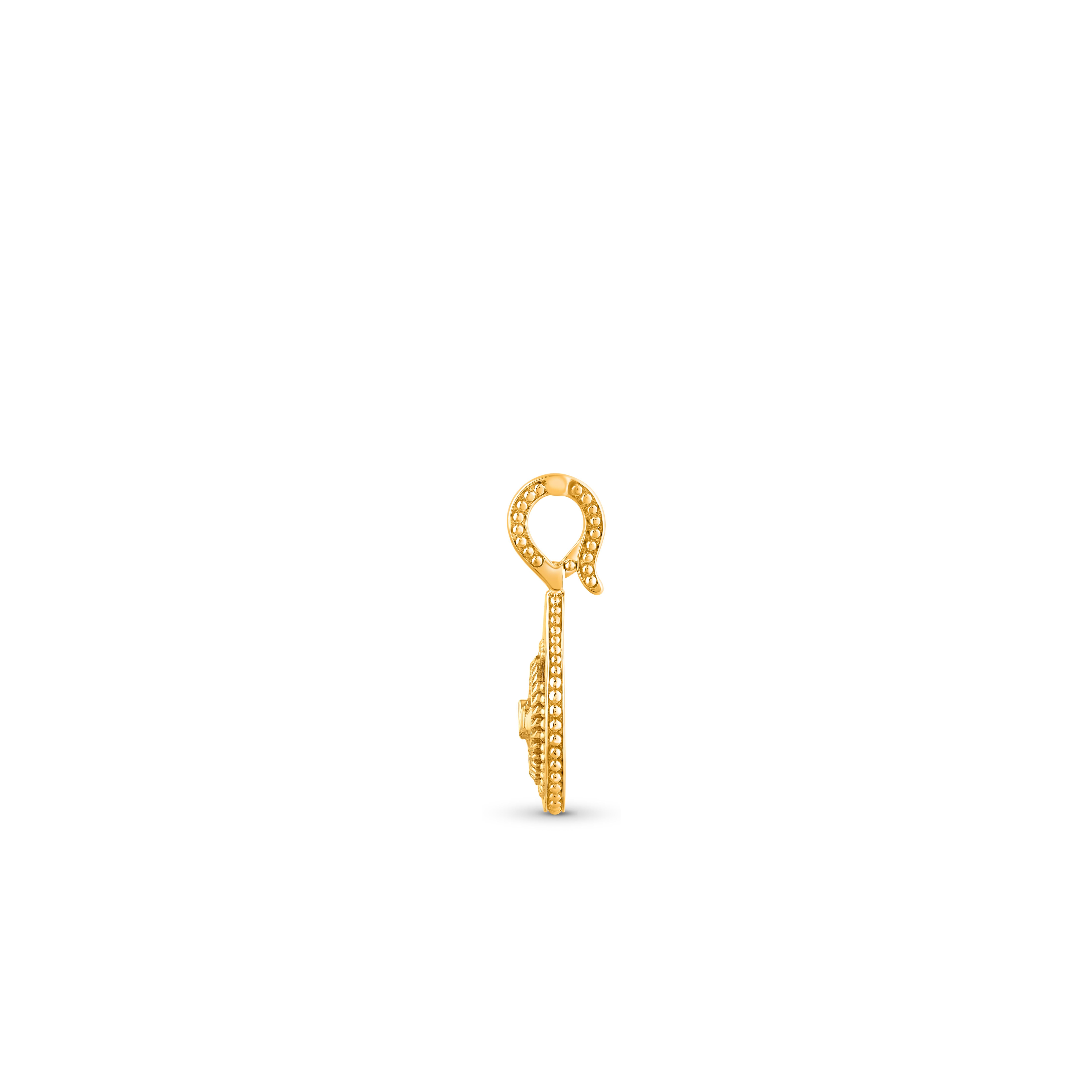 Contemporain Harakh Diamant incolore Goutte de joie Pendentif en or jaune 18K en vente