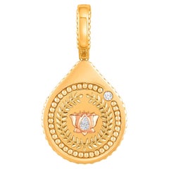 Harakh Diamant incolore Goutte de joie Pendentif en or jaune 18K