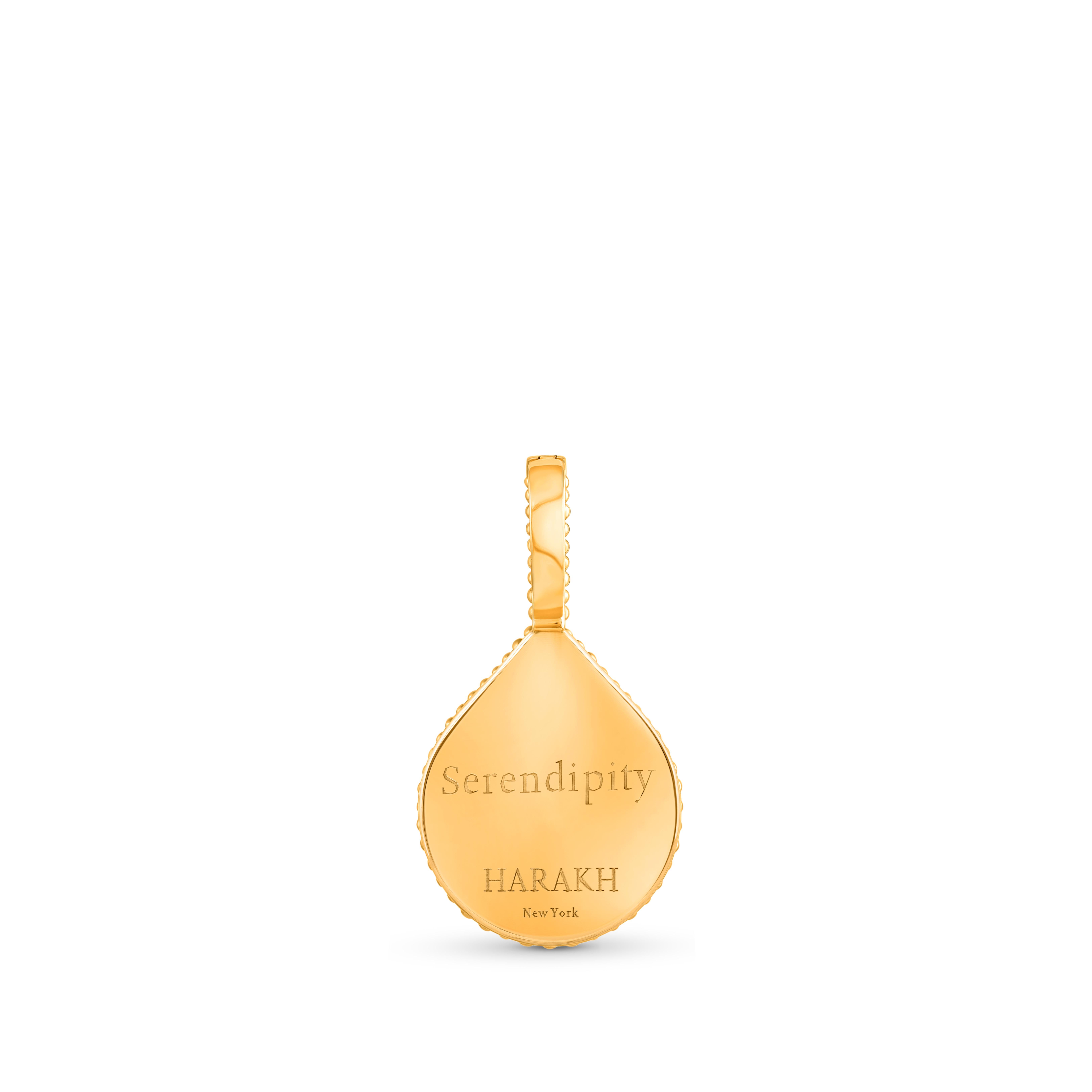 Contemporain Harakh Diamant incolore Drop of JOY Serendipity Charm-Pendant en or jaune 18K en vente