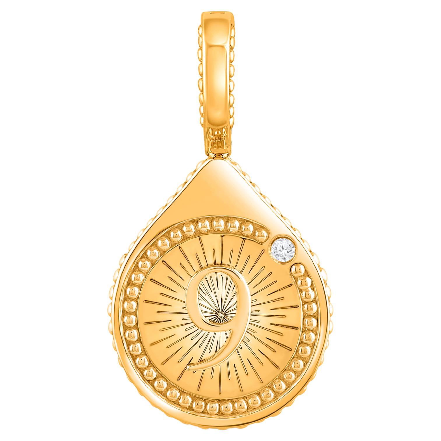 Harakh Diamant incolore Drop of JOY Serendipity Charm-Pendant en or jaune 18K