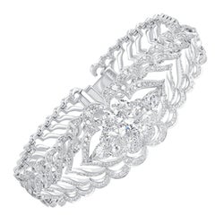 Harakh GIA Certified 11. 50 Carat Colorless Diamond Haveli White Gold Bracelet
