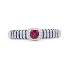 Harakh Bracelet en or 18 carats diamant incolore, rubellite et saphir baguette Sunlight