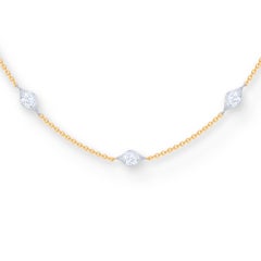 HARAKH Natural Colorless Diamond 1 3/8 CT Station Necklace in 18KT Yellow Gold