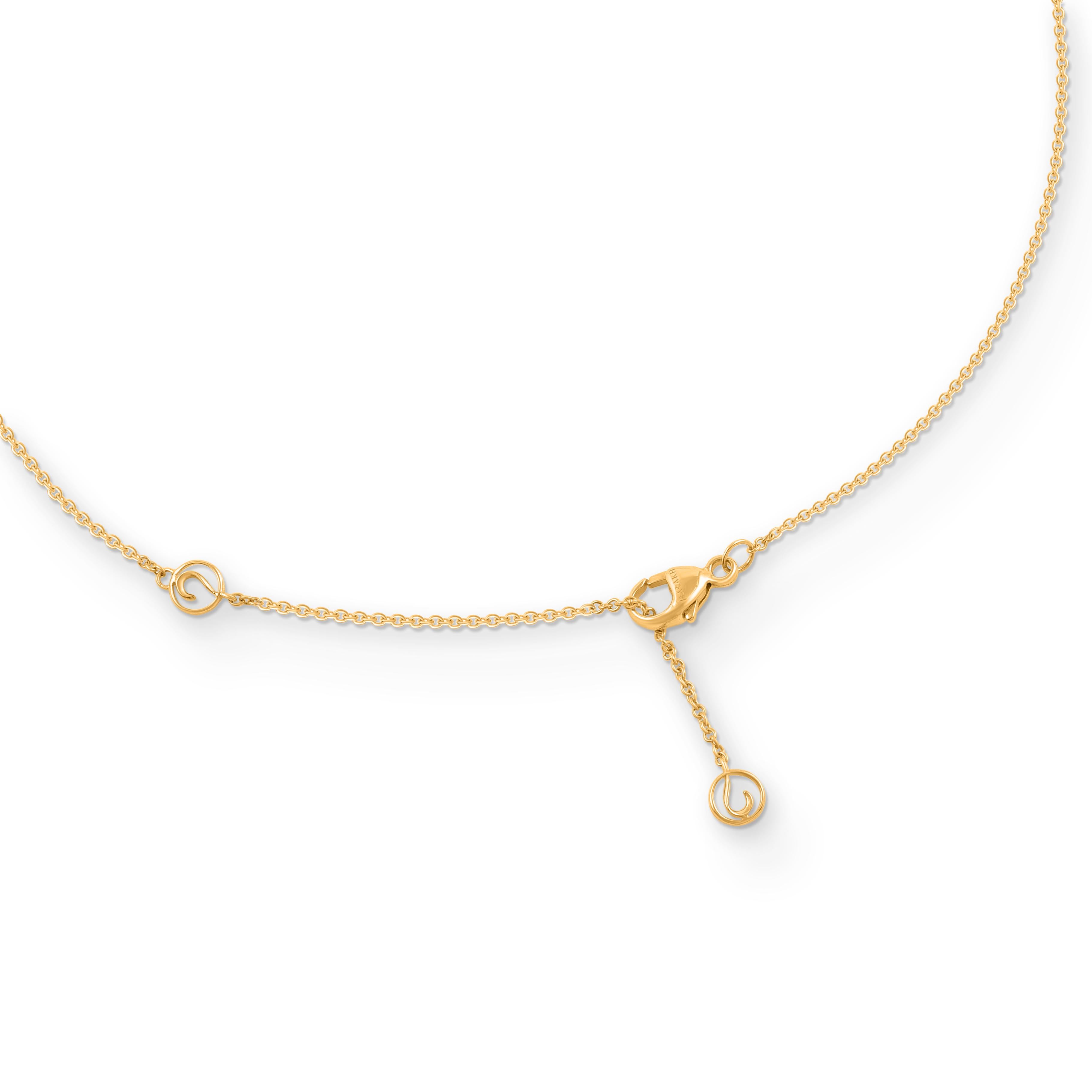 Taille ronde HARAKH Collier station en or jaune 18 carats avec diamants naturels incolores de 1 3/8 carat en vente