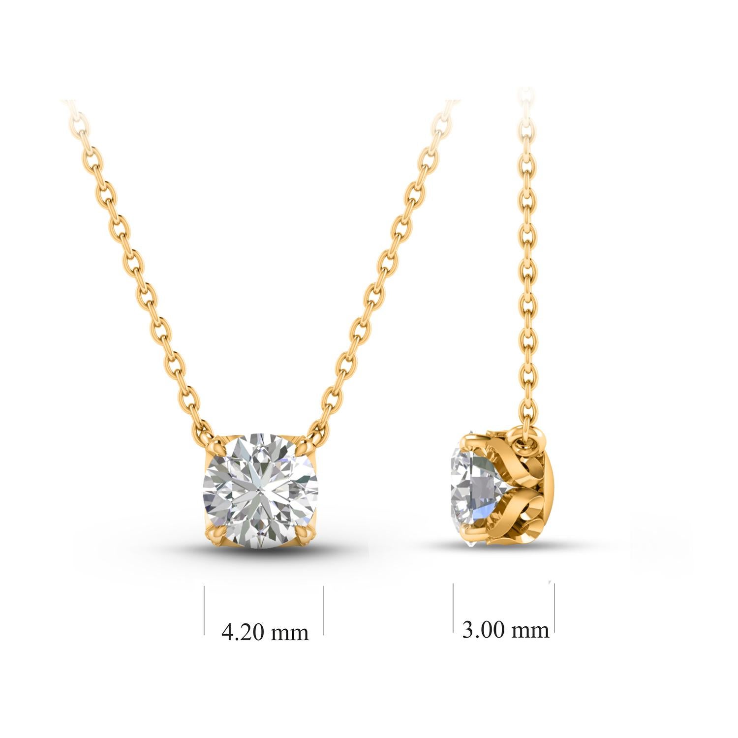 Contemporary HARAKH GIA Certified 0.26 Carat Solitaire Diamond Pendant Necklace in 18 KT Gold For Sale