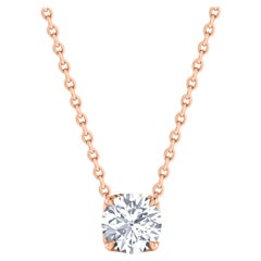 Harakh, collier pendentif solitaire en or 18 carats avec diamants de 0,26 carat certifiés GIA