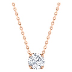 Harakh, collier pendentif solitaire en or 18 carats avec diamants de 0,27 carat certifiés GIA