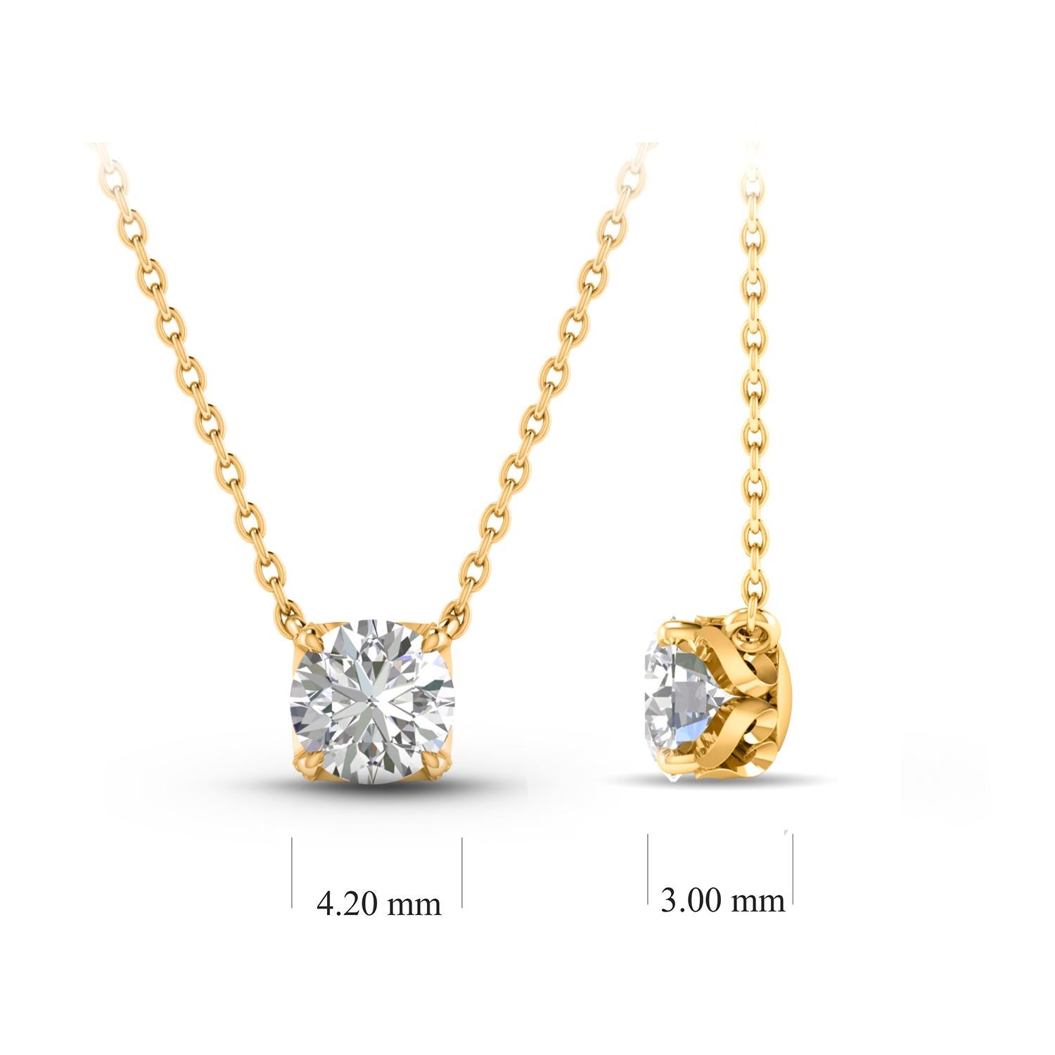 Contemporain Harakh Collier pendentif solitaire en or 18 carats avec diamants de 0,28 carat certifiés par le GIA en vente