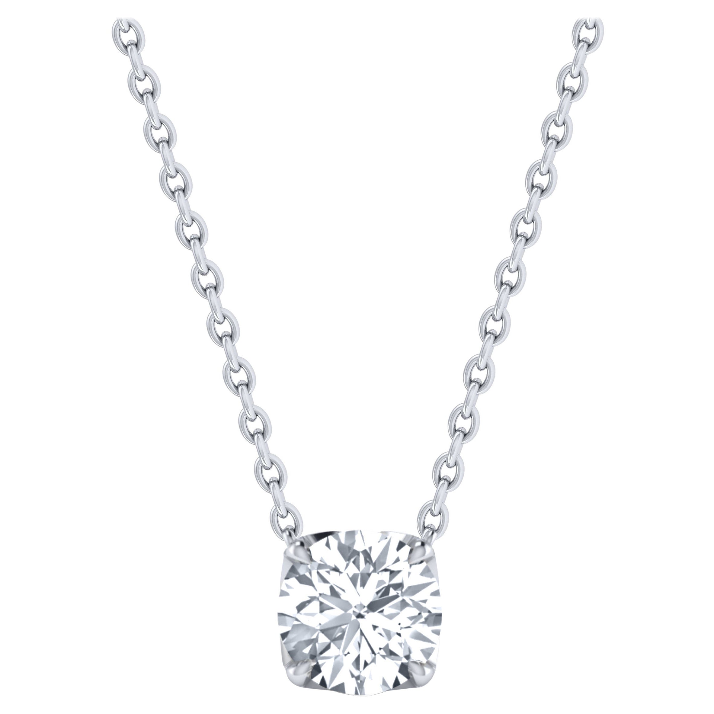 Harakh Halskette mit GIA-zertifiziertem 0,28 Karat Solitär-Diamant-Anhänger aus 18 KT Gold