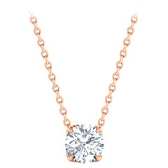 Harakh, collier pendentif solitaire en or 18 carats avec diamants de 0,28 carat certifiés GIA