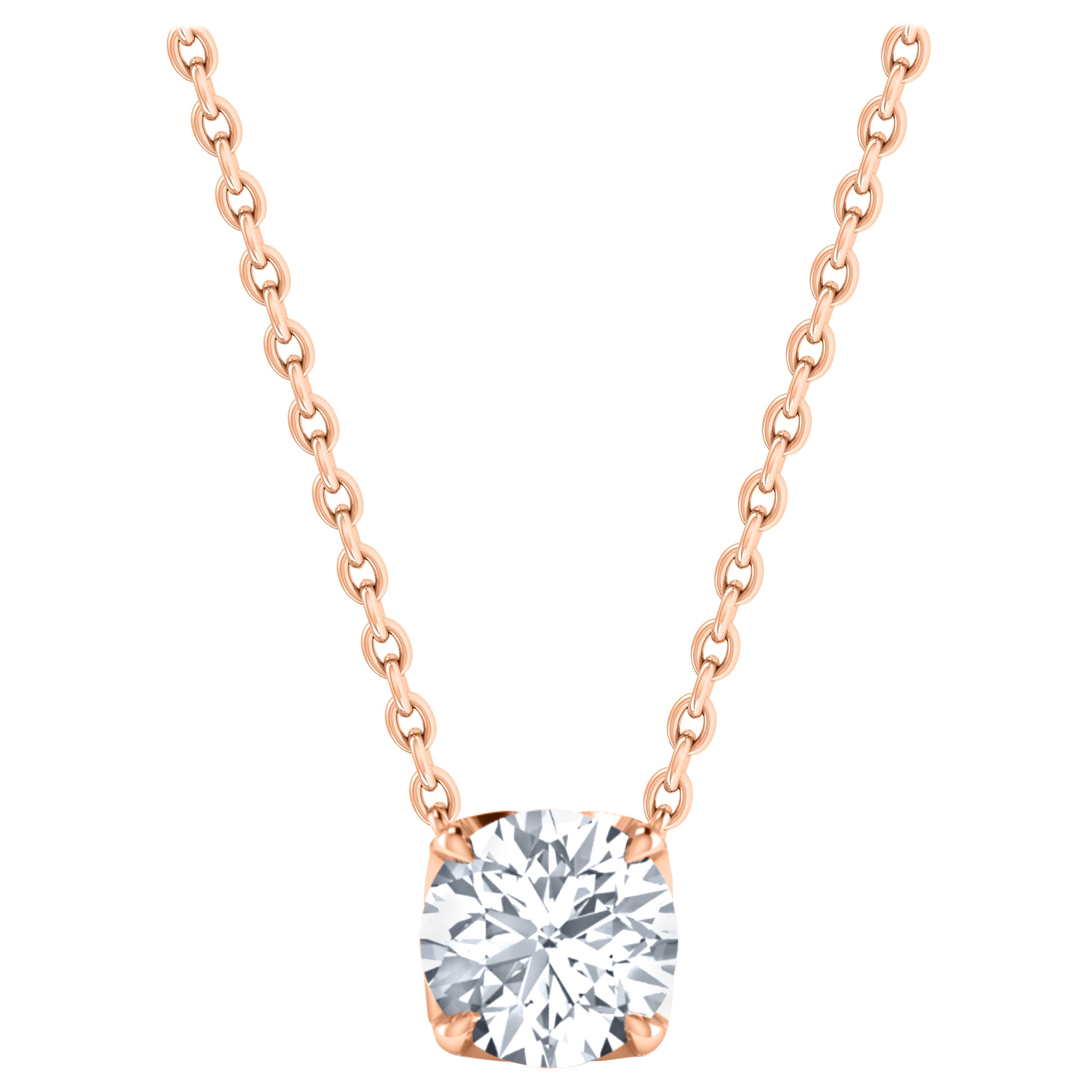 Harakh GIA zertifiziert 0,34 Karat Solitär-Diamant-Anhänger-Halskette aus 18 Kt Gold