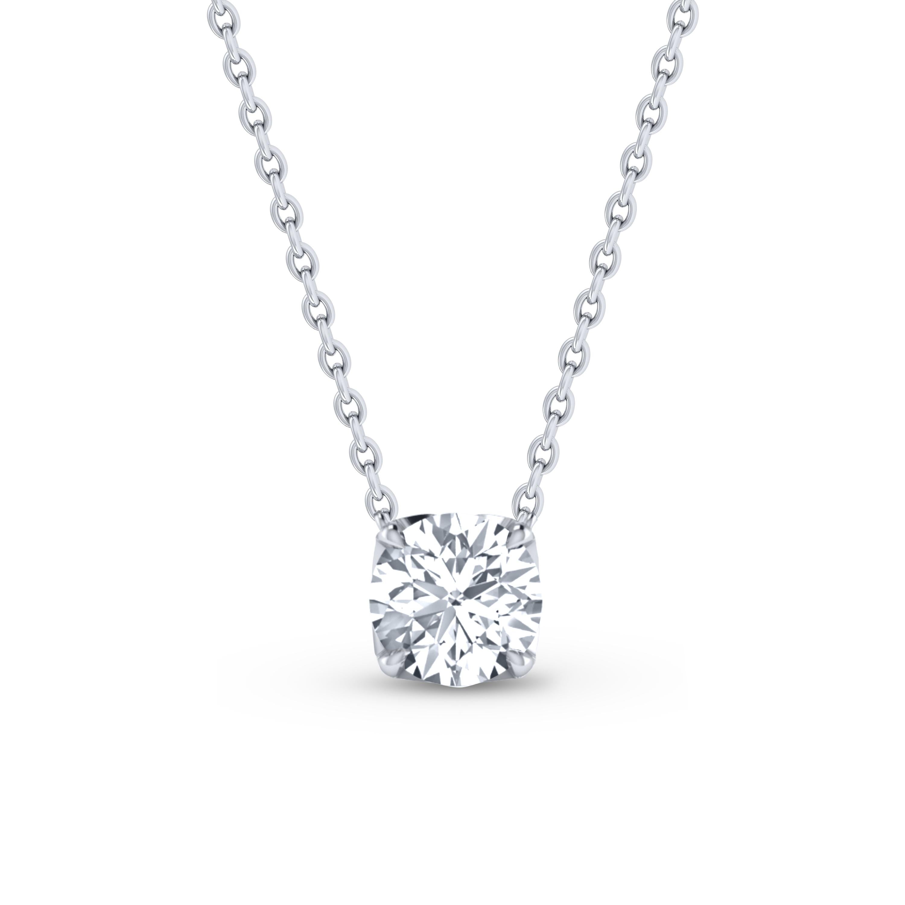 Harakh GIA Certified 0.45 Carat Solitaire Diamond Pendant Necklace in 18 Kt Gold For Sale
