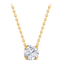 HARAKH GIA zertifizierte 0,45 Karat Solitär-Diamant-Anhänger-Halskette aus 18 Kt Gold
