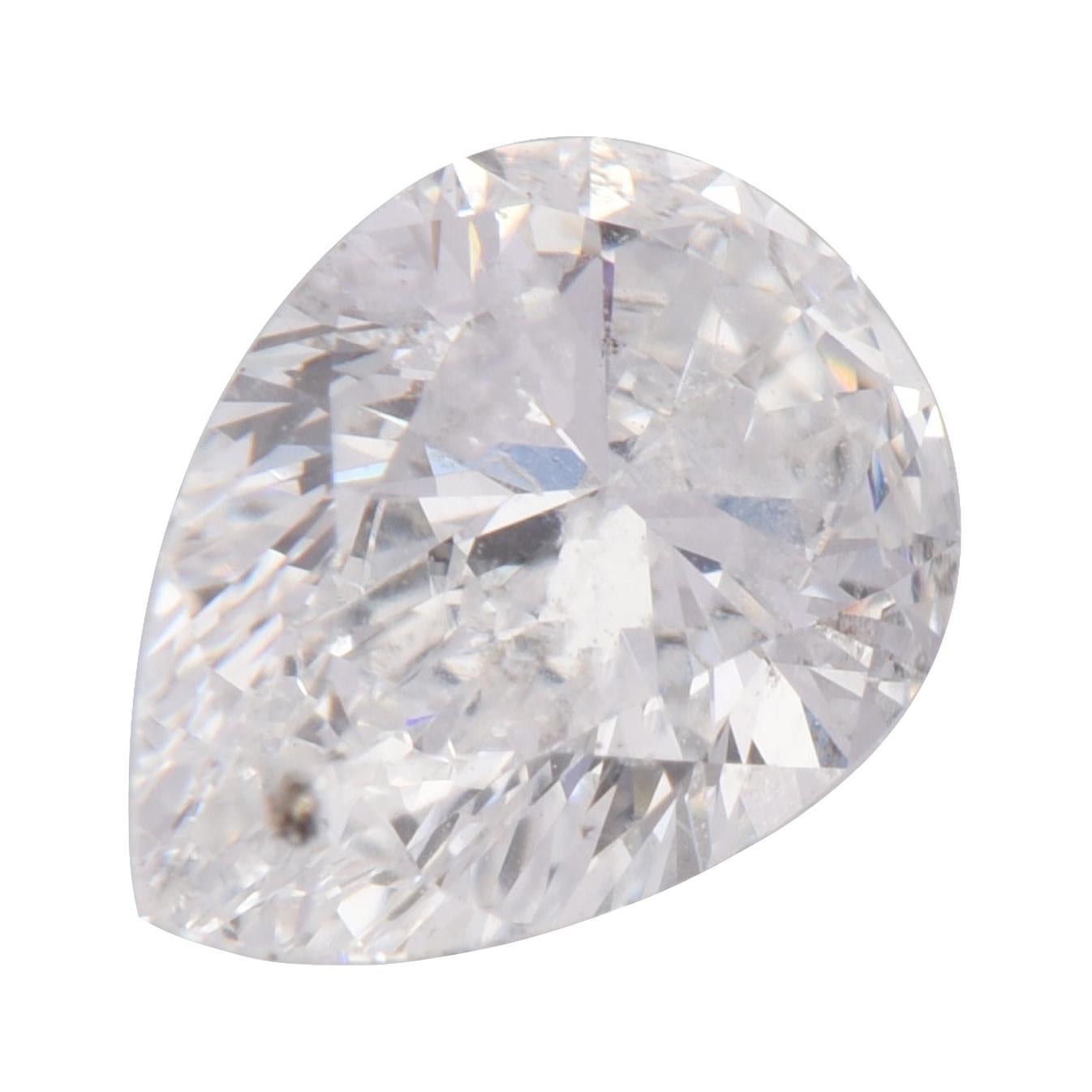 Harakh, diamant en forme de poire brillant de 0,50 carat, certifié GIA, de couleur E-Color VS1