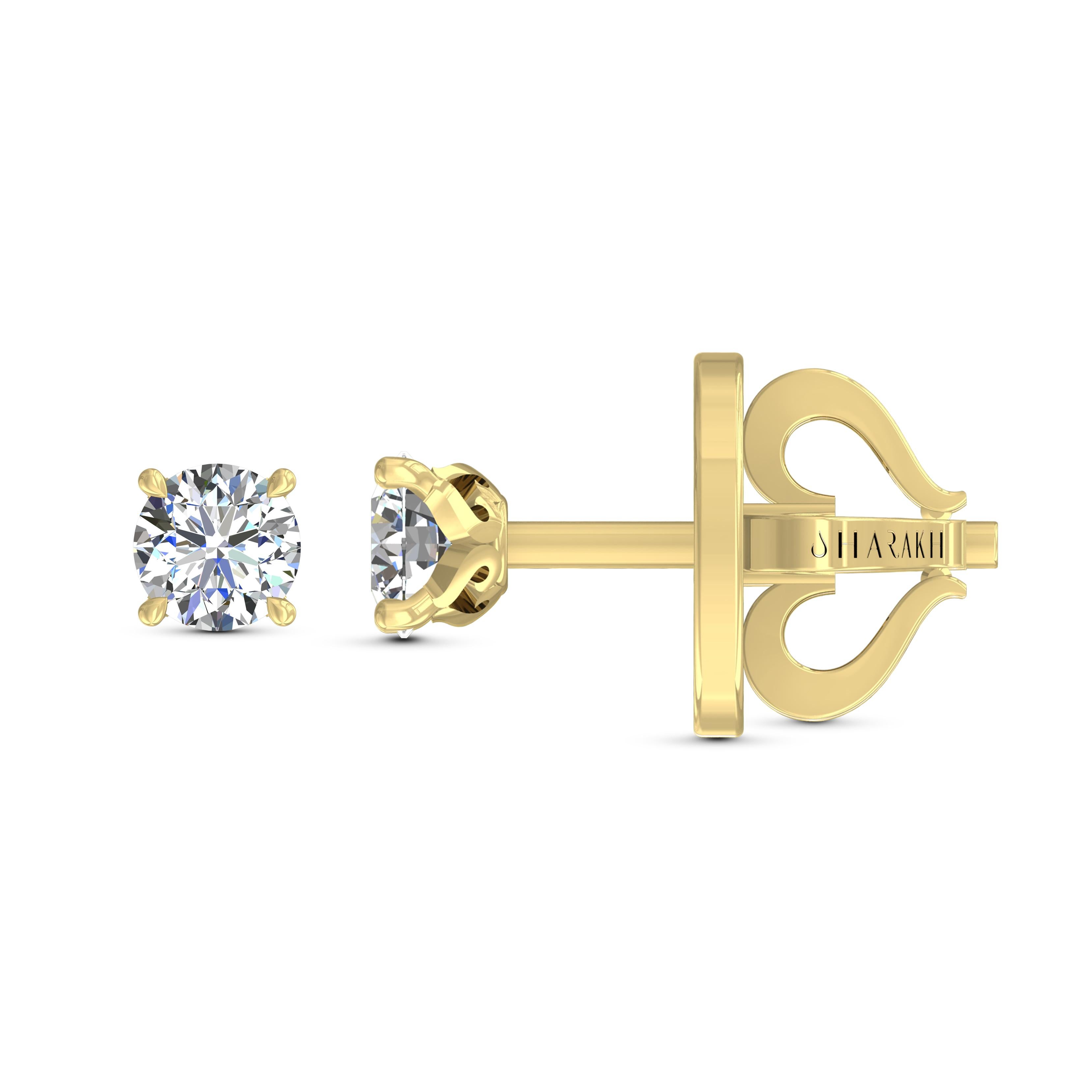 Contemporary Harakh GIA Certified 0.54 Carat D Color VS1 Clarity 18 KT Diamond Stud Earrings
