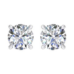 Harakh Clous d'oreilles en diamants 18 KT certifiés GIA de 0,54 carat de couleur F et de pureté VVS1