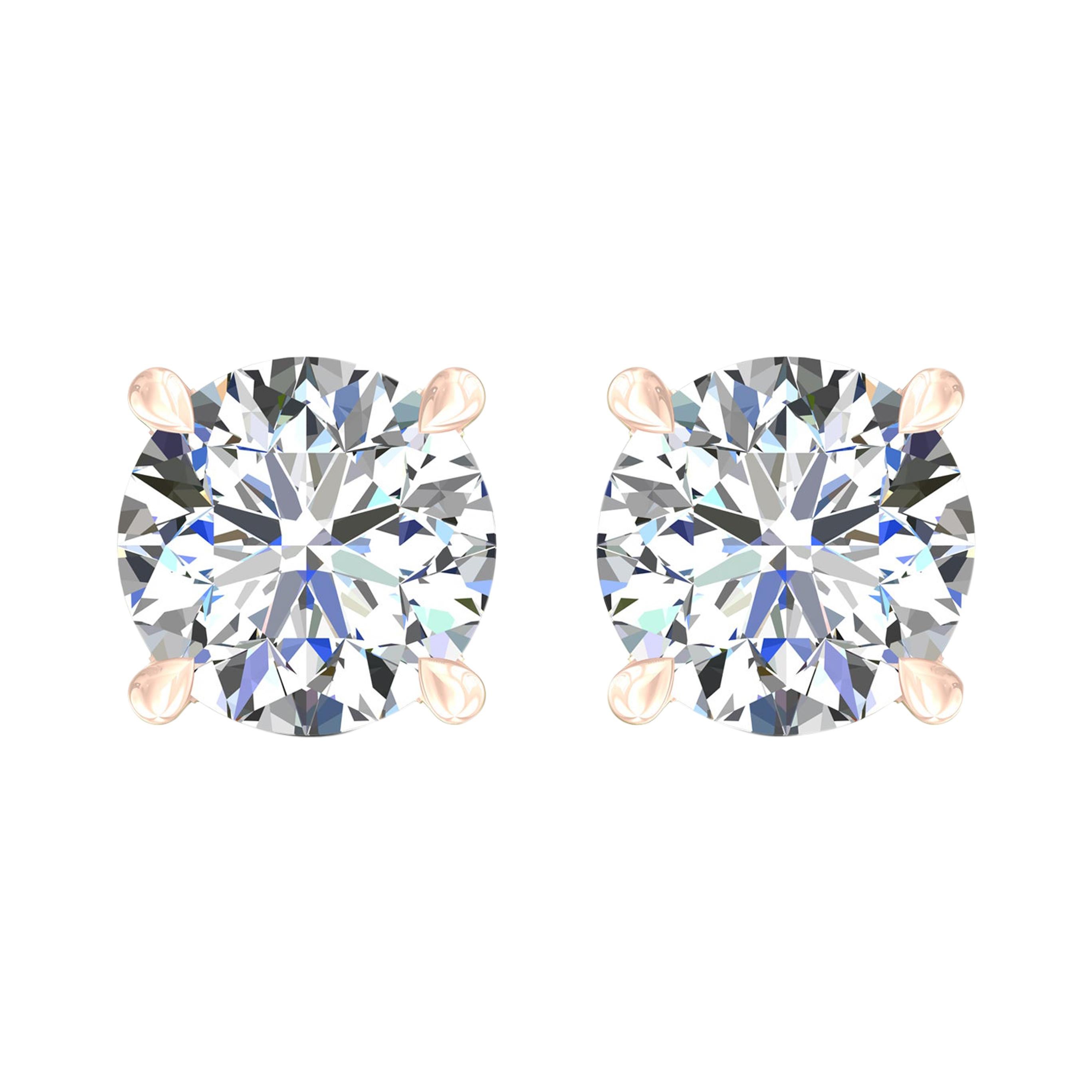 Harakh GIA Certified 0.54Carat F Color VS2 Clarity 18 KT Diamond Stud Earrings