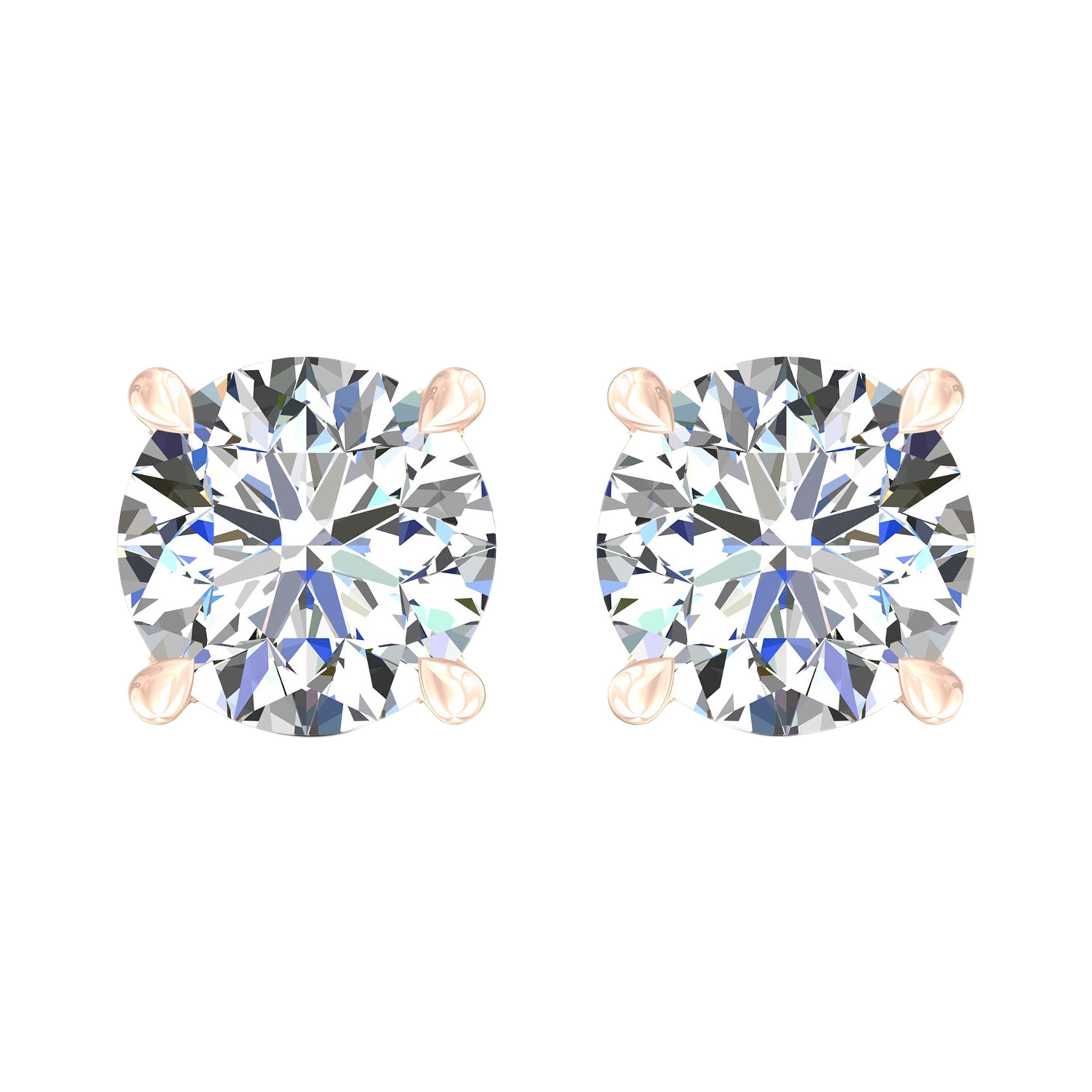 Harakh GIA Certified 0.54Carat F Color VVS1 Clarity 18 KT Diamond Stud Earrings