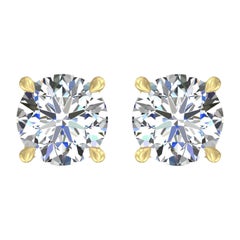 Harakh GIA Certified 0.54 Carat F Color VS2 Clarity 18 KT Diamond Stud Earrings