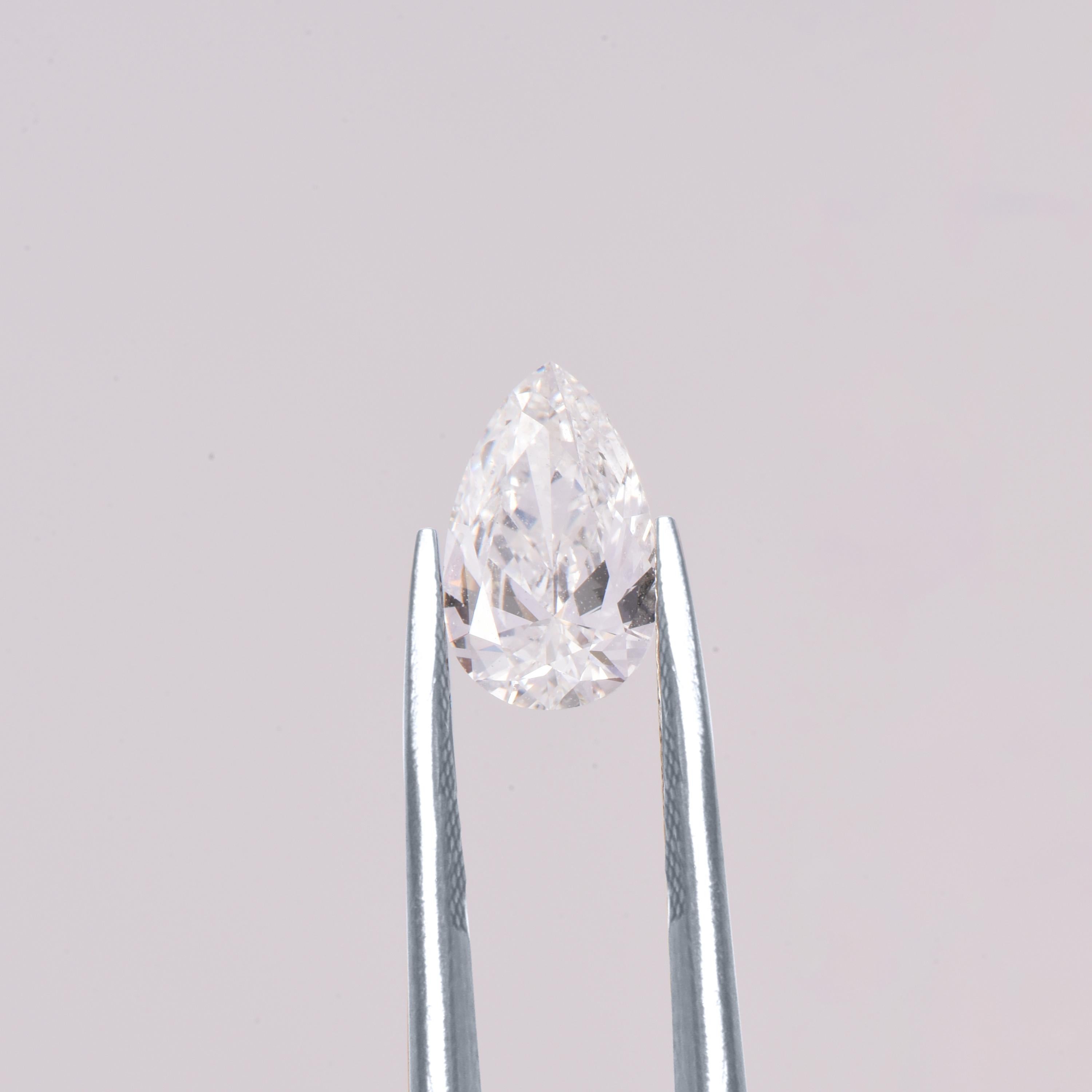 Modern Harakh GIA Certified 0.70 Ct F-Color VS2 Clarity Pear Brilliant Loose Diamond 